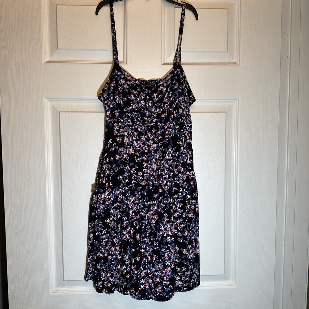 Express Black Floral Skater Dress